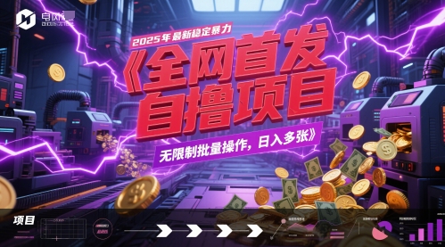 全网首发，2025年最新稳定暴力全自动自撸项目，无限制批量操作，日入多张【揭秘】-润格副业网-每天分享热门副业赚钱项目