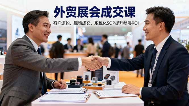 (16356期)外贸展会成交课,含目标制定、客户邀约、现场成交,系统化SOP提升参展ROI-润格副业网-每天分享热门副业赚钱项目