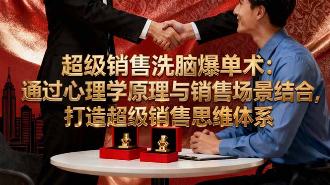 超级销售洗脑爆单术：通过心理学原理与销售场景结合,打造超级销售思维体系-润格副业网-每天分享热门副业赚钱项目