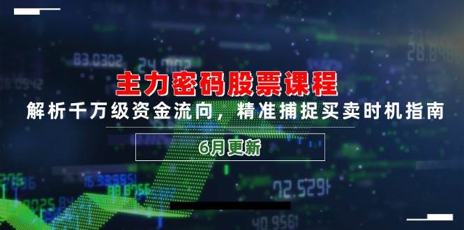 主力密码股票课程，解析千万级资金流向，精准捕捉买卖时机指南（6月更新）-润格副业网-每天分享热门副业赚钱项目