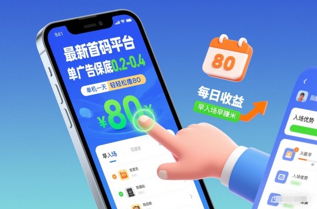 最新首码平台，单广告保底0.2-0.4，单机一天轻松撸80，早入场早賺米【揭秘】-润格副业网-每天分享热门副业赚钱项目