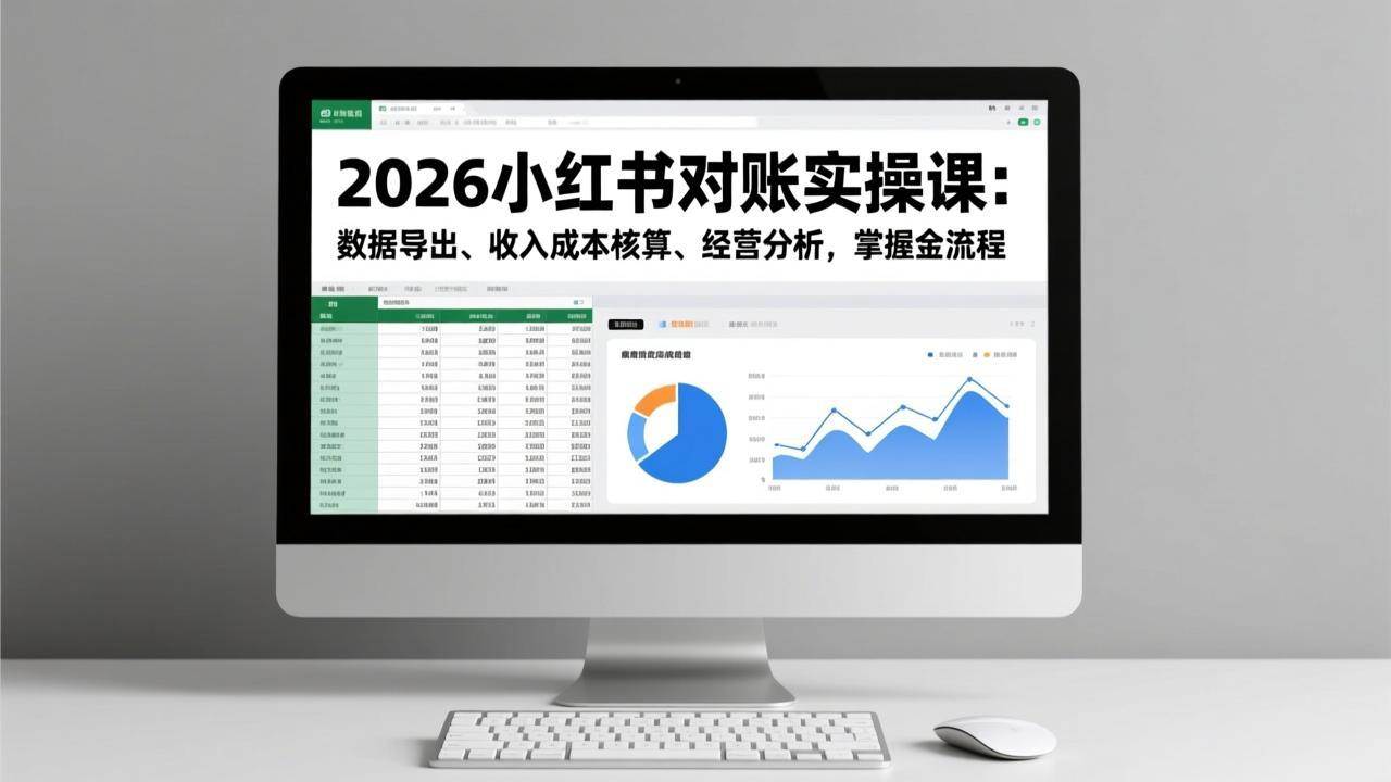 (17071期)2026小红书对账实操课:数据导出、收入成本核算、经营分析,掌握全流程-润格副业网-每天分享热门副业赚钱项目