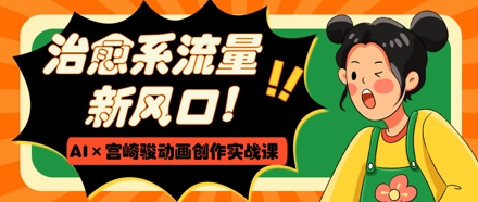 治愈系流量新风口，AI+宫崎骏动画创作实战课，从0到1打造爆款视频-润格副业网-每天分享热门副业赚钱项目