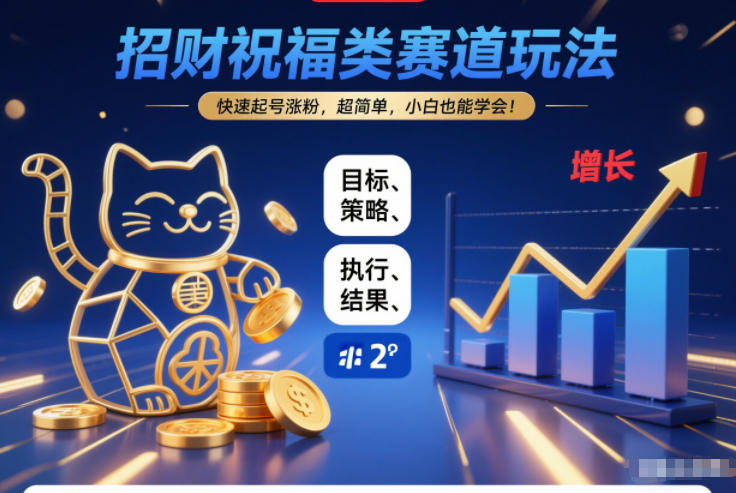 招财祝福类赛道玩法，快速起号涨粉，超简单，小白也能学会！-润格副业网-每天分享热门副业赚钱项目