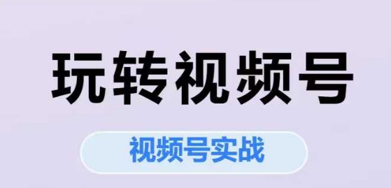 玩转视频号，视频号实战系列课-润格副业网-每天分享热门副业赚钱项目