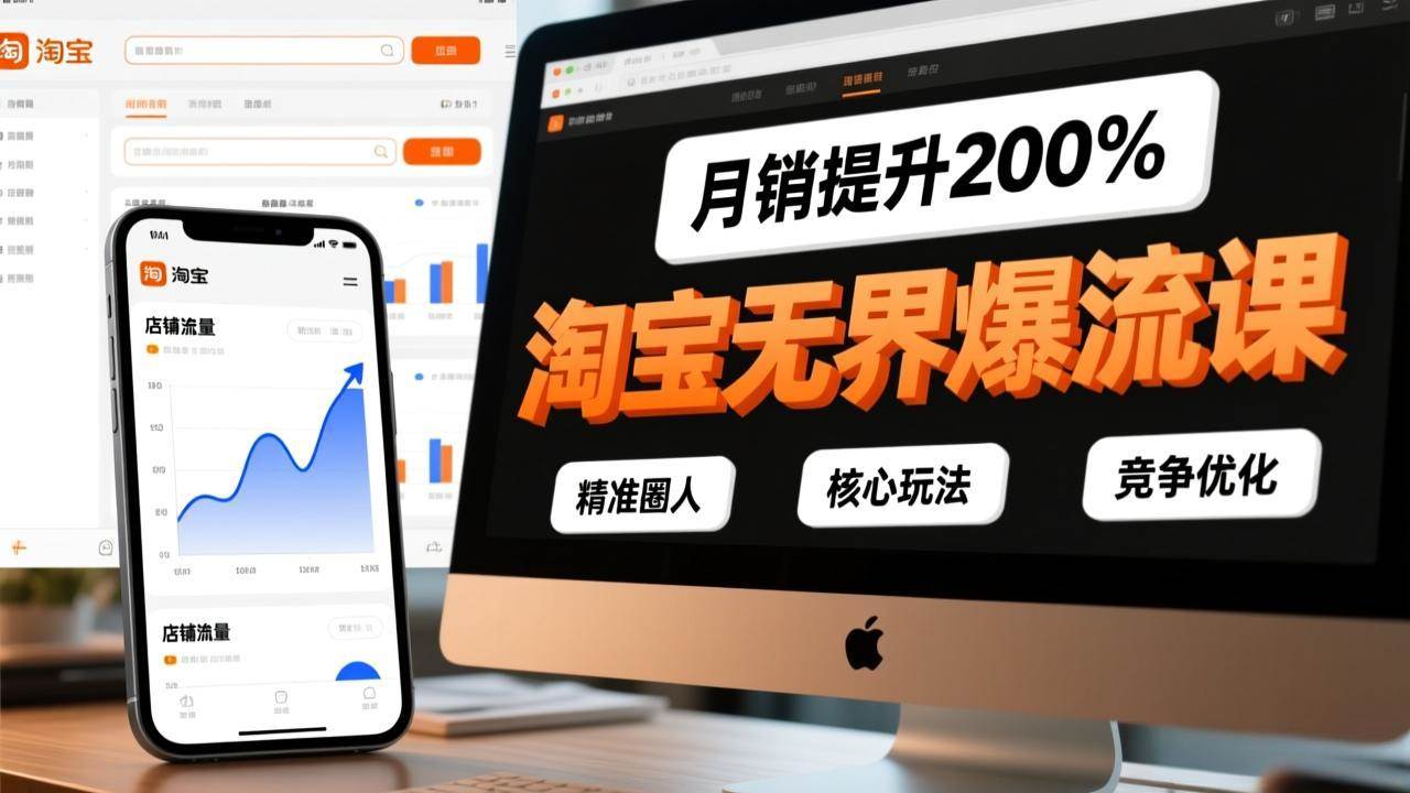 （17132期）淘宝无界爆流课，精准圈人、核心玩法、竞争优化，快速引爆店铺流量，月销提升200%-润格副业网-每天分享热门副业赚钱项目
