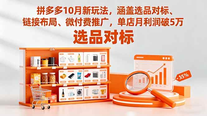 （16364期）拼多多10月新玩法，涵盖选品对标、链接布局、微付费推广，单店月利润破5万-润格副业网-每天分享热门副业赚钱项目