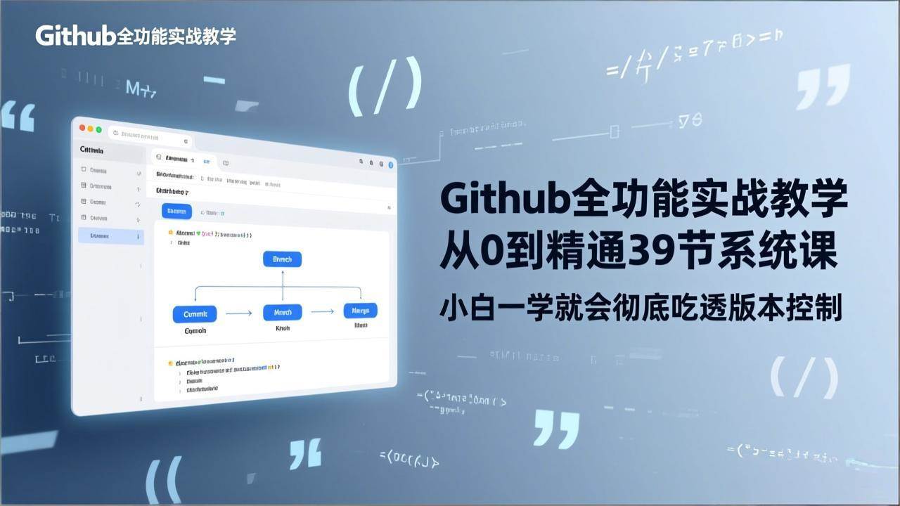 （17501期）GitHub-全功能实战教学，从0到精通39节系统课，小白一学就会彻底吃透版本控制-润格副业网-每天分享热门副业赚钱项目