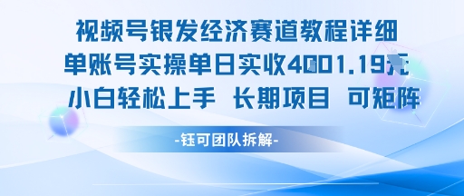 视频号银发经济赛道单账号实操单日实收1k+,小白轻松上手长期项目-润格副业网-每天分享热门副业赚钱项目