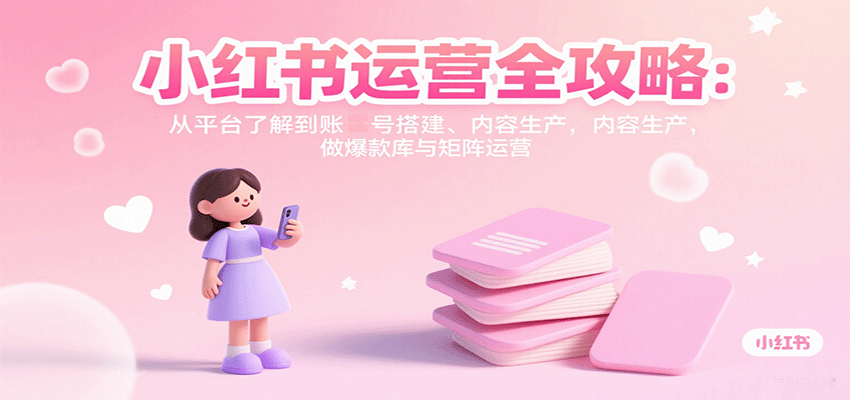 小红书运营全攻略：从平台了解到账号搭建、内容生产，做爆款库与矩阵运营-润格副业网-每天分享热门副业赚钱项目