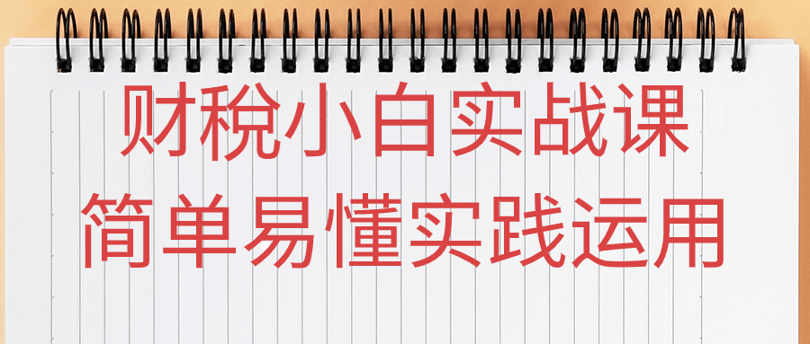 财稅小白实战课简单易懂实践运用-润格副业网-每天分享热门副业赚钱项目