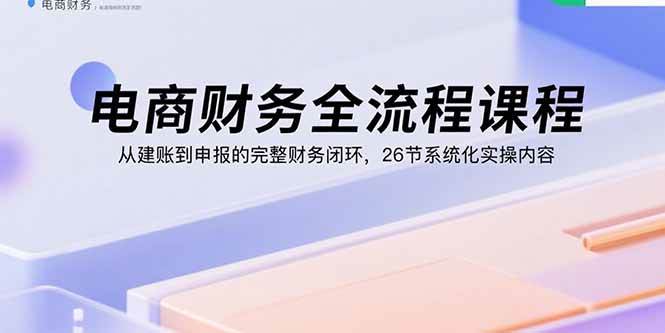 （15893期）电商财务全流程课程：从建账到申报的完整财务闭环，26节系统化实操内容-润格副业网-每天分享热门副业赚钱项目