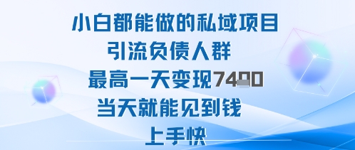 2025年小白都能做的私域项目引流负债人群最高一天变现1k+高变现难度低当天就能见到钱上手快-润格副业网-每天分享热门副业赚钱项目