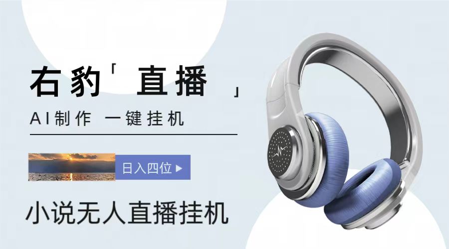 右豹小说无人直播挂机吸金项目，简单易行收益稳定， 月入1000+-润格副业网-每天分享热门副业赚钱项目