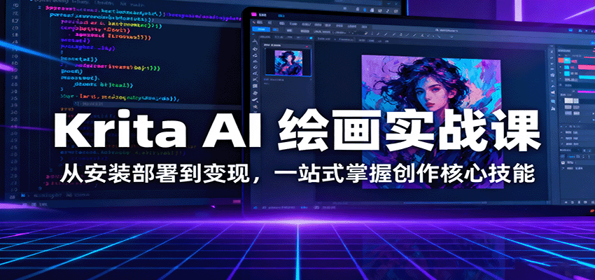 Krita AI 绘画实战课:从安装部署到变现,一站式掌握创作核心技能-润格副业网-每天分享热门副业赚钱项目