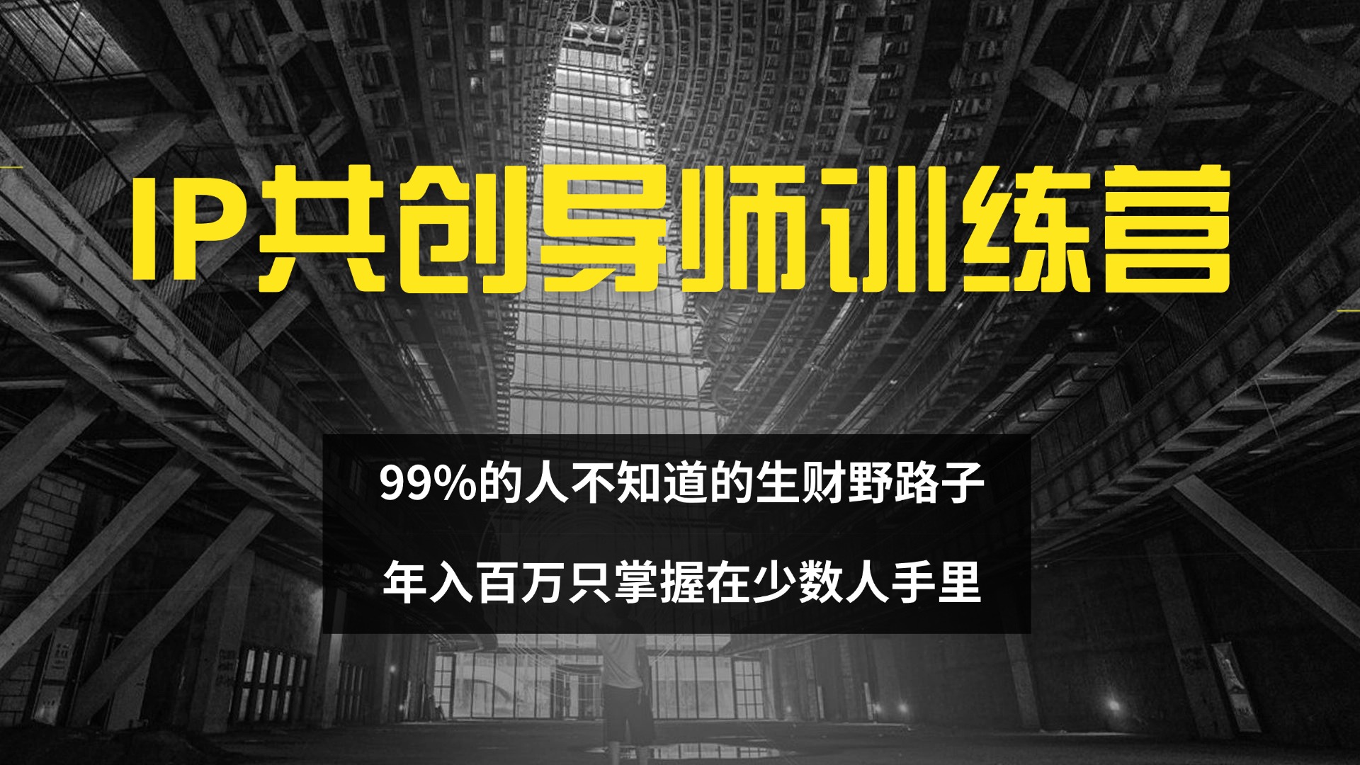 (12504期)IP共创导师训练营 99%的人不知道的生财野路子 只掌握在少数人手里-润格副业网-每天分享热门副业赚钱项目