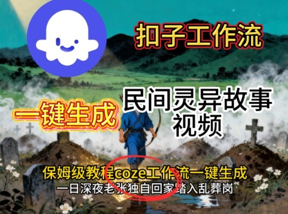 Coze扣子工作流一键生成民间灵异故事视频,保姆级教程搭建教学-润格副业网-每天分享热门副业赚钱项目