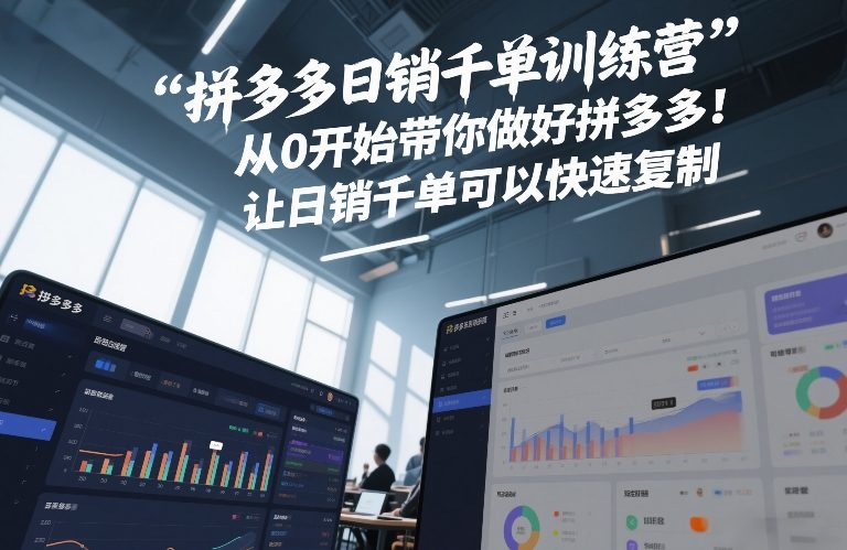 拼多多日销千单训练营,从0开始带你做好拼多多,让日销千单可以快速复制(更新26年2月)-润格副业网-每天分享热门副业赚钱项目