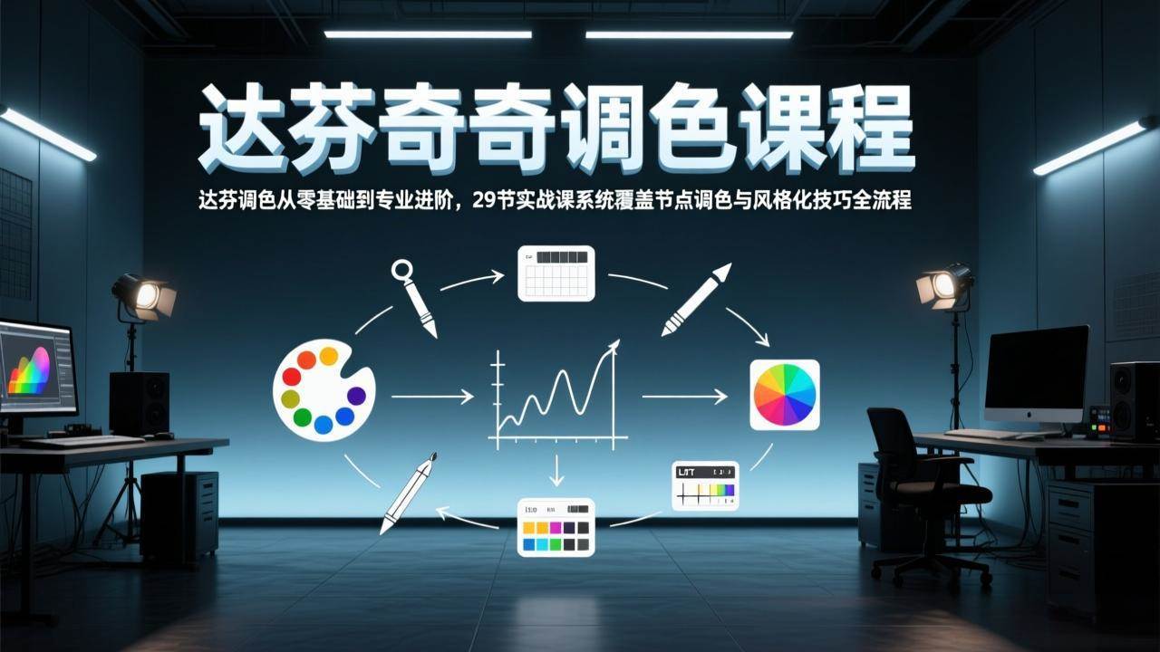 （17484期）达芬奇调色从零基础到专业进阶，29节实战课系统覆盖节点调色与风格化技巧全流程-润格副业网-每天分享热门副业赚钱项目