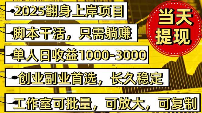 （16225期）稳定八年美金掘金2.0脚本干活，只需躺赚。单人日收益1000-3000可批量、…-润格副业网-每天分享热门副业赚钱项目