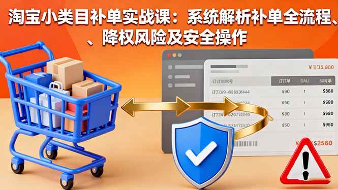 （16239期）淘宝小类目补单实战课：系统解析补单全流程、降权风险及安全操作-润格副业网-每天分享热门副业赚钱项目