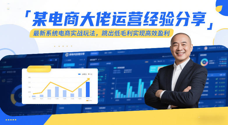 某电商大佬运营经验分享，最新系统电商实战玩法，跳出低毛利实现高效盈利-润格副业网-每天分享热门副业赚钱项目