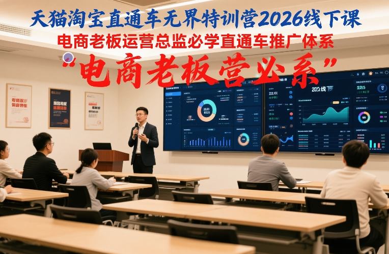 天猫淘宝直通车无界特训营2026线下课，电商老板运营总监必学直通车推广体系-润格副业网-每天分享热门副业赚钱项目