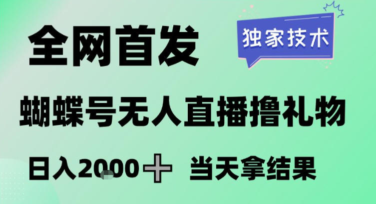 2026最新蝴蝶号无人直播掘金，独家技术，全网首发小白做了一个月收益3W，长期稳定可做【揭秘】-润格副业网-每天分享热门副业赚钱项目