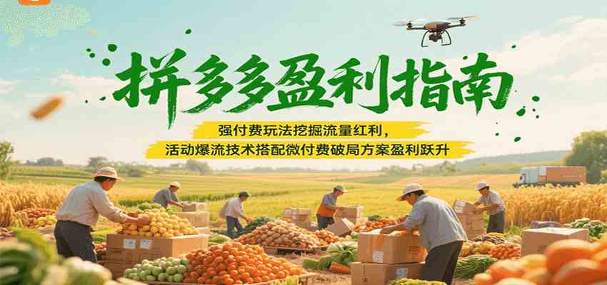 拼多多盈利指南：强付费玩法挖掘流量红利，活动爆流技术搭配微付费方案实现盈利跃升-润格副业网-每天分享热门副业赚钱项目