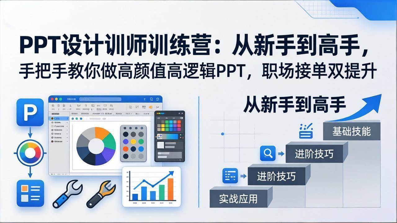 （17886期）PPT设计训师训练营：从新手到高手，手把手教你做高颜值高逻辑PPT，职场接单双提升-润格副业网-每天分享热门副业赚钱项目