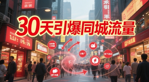 30天引爆同城流量：团购篇 认知篇 流量篇 来客篇 达人篇 老板人设IP篇 投流篇-润格副业网-每天分享热门副业赚钱项目