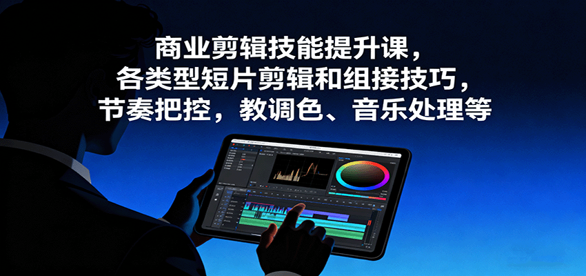 商业剪辑技能提升课,各类型短片剪辑和组接技巧,节奏把控,教调色、音乐处理等-润格副业网-每天分享热门副业赚钱项目