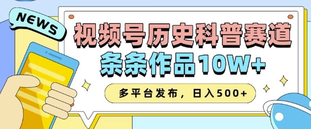 2025视频号历史科普赛道,AI一键生成,条条作品10W+,多平台发布,助你变现收益翻倍-润格副业网-每天分享热门副业赚钱项目