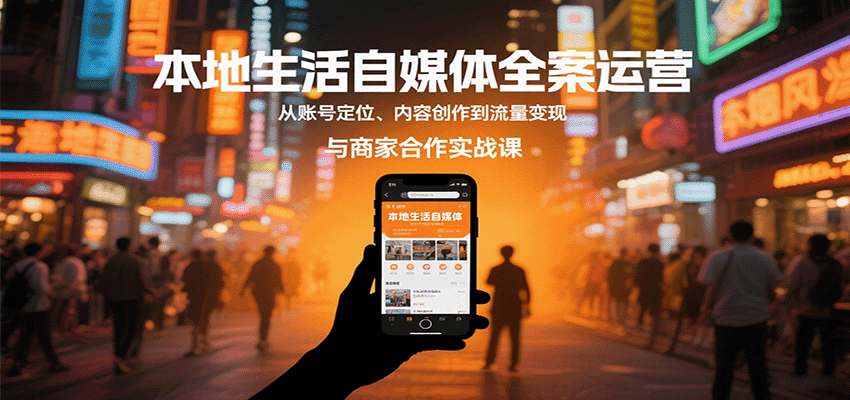 本地生活自媒体全案运营，从账号定位、内容创作到流量变现与商家合作实战课-润格副业网-每天分享热门副业赚钱项目