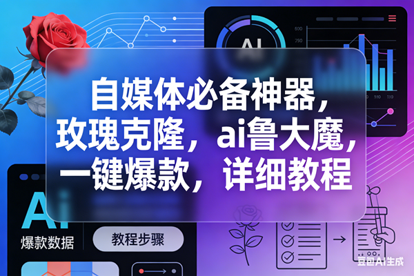 （17766期）玫瑰克隆，ai鲁大魔工具，自媒体必备神器，一键爆款，详细教程。-润格副业网-每天分享热门副业赚钱项目