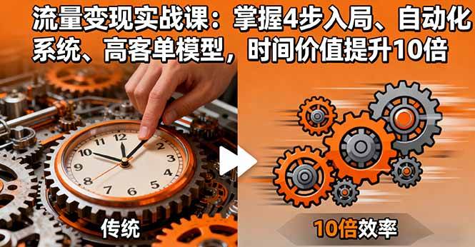 (16197期)流量变现实战课:掌握4步入局、自动化系统、高客单模型,时间价值提升10倍-润格副业网-每天分享热门副业赚钱项目