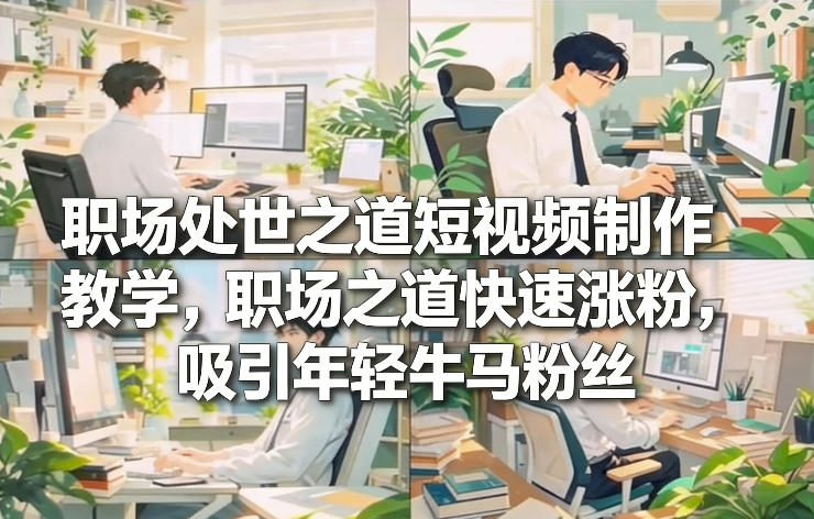 职场处世之道短视频制作教学，职场之道快速涨粉，吸引年轻牛马粉丝-润格副业网-每天分享热门副业赚钱项目