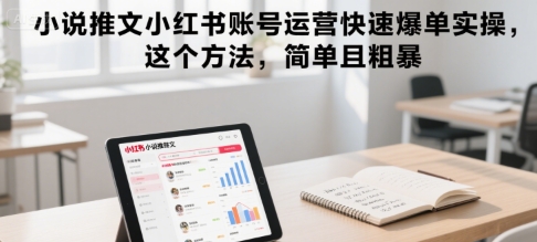小说推文小红书账号运营快速爆单实操，这个方法，简单且粗暴-润格副业网-每天分享热门副业赚钱项目