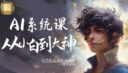 AI系统课程,从小白到大神系统学AI,AI声音-AI绘画-AI视频一门课全掌握-润格副业网-每天分享热门副业赚钱项目