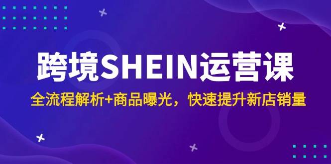 (14832期)跨境SHEIN运营课,全流程解析+商品曝光,快速提升新店销量-润格副业网-每天分享热门副业赚钱项目