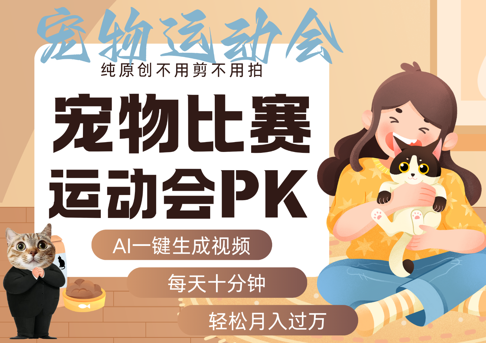 AI萌宠运动员跳水 射击 篮球 足球比赛 每天十分钟 附详细提示词文案库 代替做…-润格副业网-每天分享热门副业赚钱项目