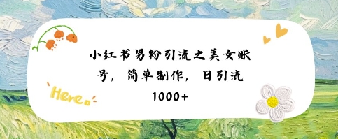 小红书男粉引流项目之美女账号6，简单制作，条条爆款原创，不违规-润格副业网-每天分享热门副业赚钱项目