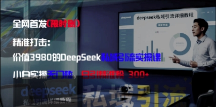 精准打击:价值3980的DeepSeek私域引流实操课,小白实操无门槛,日引精准粉300+-润格副业网-每天分享热门副业赚钱项目