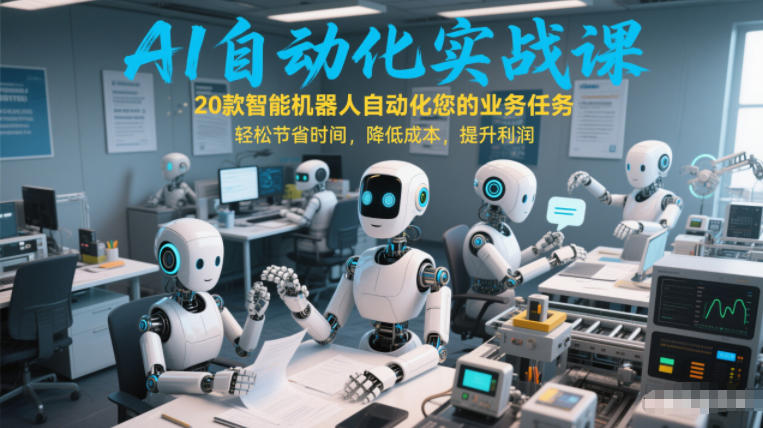 AI自动化实战课：20款智能机器人自动化您的业务任务，轻松节省时间，降低成本，提升利润-润格副业网-每天分享热门副业赚钱项目