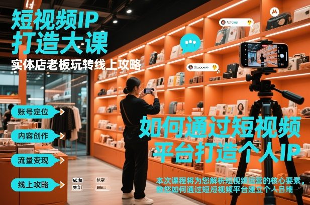短视频ip打造大课，实体店老板玩转线上攻略-润格副业网-每天分享热门副业赚钱项目