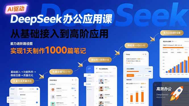 （15754期）DeepSeek办公应用课：从基础接入到高阶应用，实现1天制作1000篇笔记-润格副业网-每天分享热门副业赚钱项目