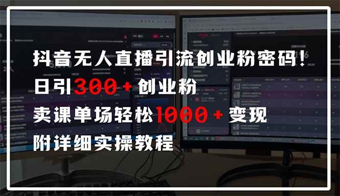 （14564期）抖音无人直播引流密码！日引300+创业粉 单场轻松1000+变现 附详细实操教程-润格副业网-每天分享热门副业赚钱项目