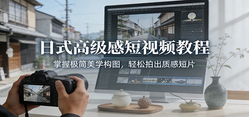 日式高级感短视频教程：掌握极简美学构图，轻松拍出质感短片-润格副业网-每天分享热门副业赚钱项目