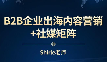 shirle老师·B2B企业出海内容营销+社媒矩阵-润格副业网-每天分享热门副业赚钱项目