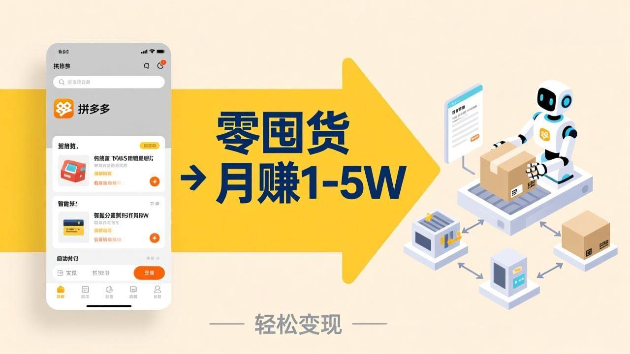 （17490期）不用囤货不用跑单！拼多多虚拟玩法，机器人管理发货和客服，帮你月赚 1-5W-润格副业网-每天分享热门副业赚钱项目